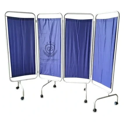 Hospital Ward Bed Side Parda Screen 4 Fold Model AKF-202