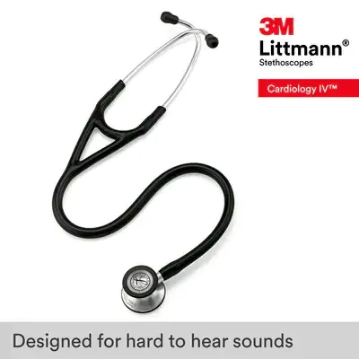 3M™ Littmann® Cardiology IV™ Diagnostic Stethoscope, 6152, Standard-Finish Chestpiece, Black Tube, Stainless Stem image 5