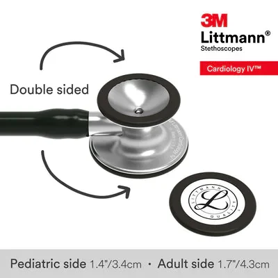 3M™ Littmann® Cardiology IV™ Diagnostic Stethoscope, 6152, Standard-Finish Chestpiece, Black Tube, Stainless Stem image 6