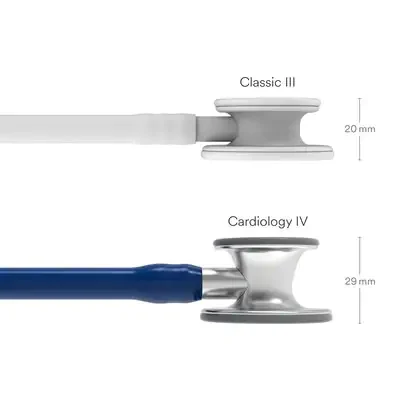 3M™ Littmann® Cardiology IV™ Diagnostic Stethoscope, 6154, Standard-Finish Chestpiece, Navy Blue Tube, Stainless Stem image 3