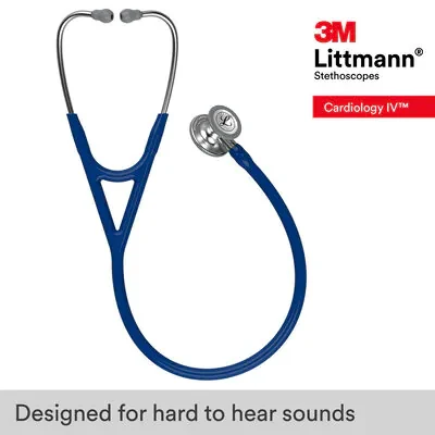 3M™ Littmann® Cardiology IV™ Diagnostic Stethoscope, 6154, Standard-Finish Chestpiece, Navy Blue Tube, Stainless Stem image 5