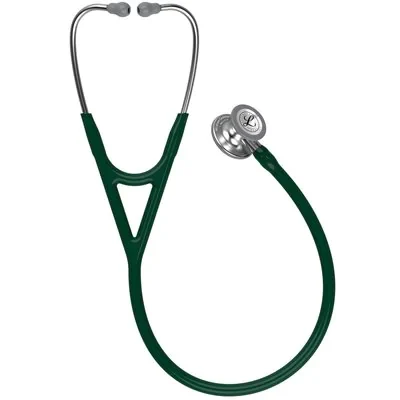 3M™ Littmann® Cardiology IV™ Diagnostic Stethoscope, 6155, Standard-Finish Chestpiece, Hunter Green Tube, Stainless Stem alternate view image 2