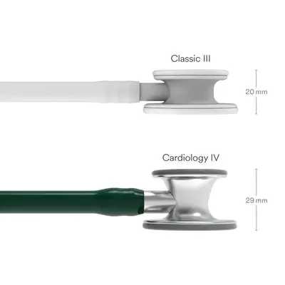 3M™ Littmann® Cardiology IV™ Diagnostic Stethoscope, 6155, Standard-Finish Chestpiece, Hunter Green Tube, Stainless Stem image 3