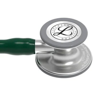 3M™ Littmann® Cardiology IV™ Diagnostic Stethoscope, 6155, Standard-Finish Chestpiece, Hunter Green Tube, Stainless Stem image 4