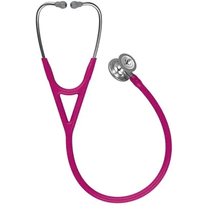 3M™ Littmann® Cardiology IV™ Diagnostic Stethoscope, 6158, Standard-Finish Chestpiece, Raspberry Tube, Stainless Stem alternate view image 2