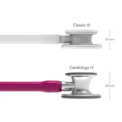 3M™ Littmann® Cardiology IV™ Diagnostic Stethoscope, 6158, Standard-Finish Chestpiece, Raspberry Tube, Stainless Stem image 3