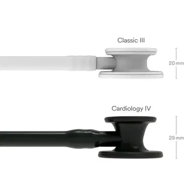 3M™ Littmann® Cardiology IV™ Diagnostic Stethoscope, 6163, Black-Finish Chestpiece, Black Tube, Stem image 3