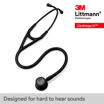 3M™ Littmann® Cardiology IV™ Diagnostic Stethoscope, 6163, Black-Finish Chestpiece, Black Tube, Stem image 5