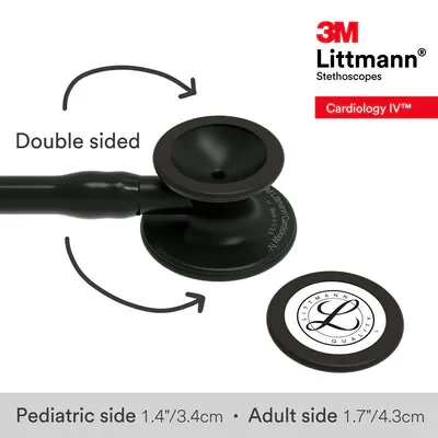 3M™ Littmann® Cardiology IV™ Diagnostic Stethoscope, 6163, Black-Finish Chestpiece, Black Tube, Stem image 6