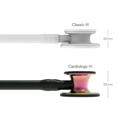 3M™ Littmann® Cardiology IV™ Diagnostic Stethoscope, 6165, Rainbow-Finish Chestpiece, Black Tube, Stem image 3