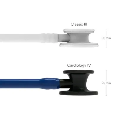 3M™ Littmann® Cardiology IV™ Diagnostic Stethoscope, 6168, Black-Finish Chestpiece, Navy Blue Tube, Black Stem image 3