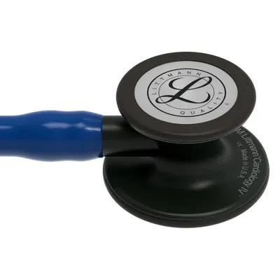 3M™ Littmann® Cardiology IV™ Diagnostic Stethoscope, 6168, Black-Finish Chestpiece, Navy Blue Tube, Black Stem image 4