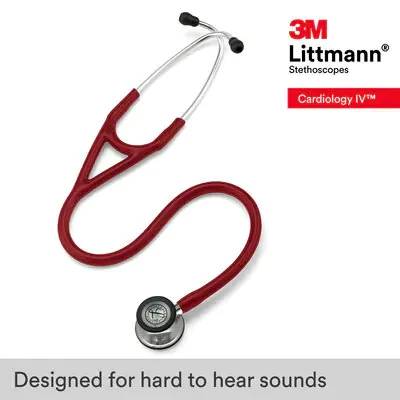 3M™ Littmann® Cardiology IV™ Diagnostic Stethoscope, 6170, Mirror-Finish Chestpiece and Stem, Burgundy Tube image 6