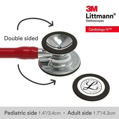 3M™ Littmann® Cardiology IV™ Diagnostic Stethoscope, 6170, Mirror-Finish Chestpiece and Stem, Burgundy Tube image 7