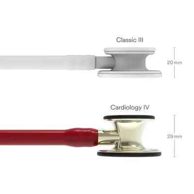 3M™ Littmann® Cardiology IV™ Diagnostic Stethoscope, 6176, Champagne-Finish Chestpiece and Stem, Burgundy Tube image 3