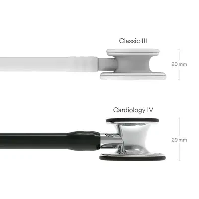 3M™ Littmann® Cardiology IV™ Diagnostic Stethoscope, 6177, Mirror-Finish Chestpiece and Stem, Black Tube image 3