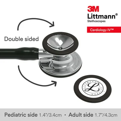 3M™ Littmann® Cardiology IV™ Diagnostic Stethoscope, 6177, Mirror-Finish Chestpiece and Stem, Black Tube image 5