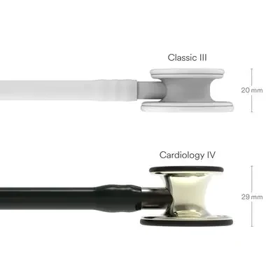 3M™ Littmann® Cardiology IV™ Diagnostic Stethoscope, 6179, Champagne-Finish Chestpiece, Black Tube, Smoke Stem image 3