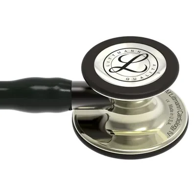 3M™ Littmann® Cardiology IV™ Diagnostic Stethoscope, 6179, Champagne-Finish Chestpiece, Black Tube, Smoke Stem image 4