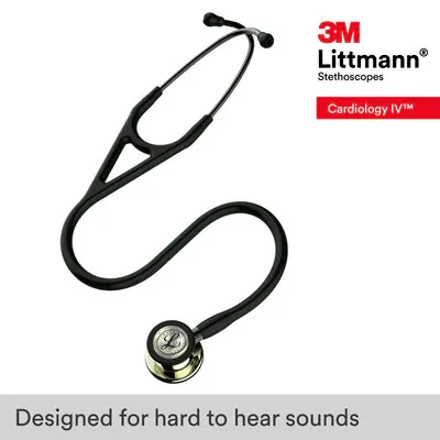 3M™ Littmann® Cardiology IV™ Diagnostic Stethoscope, 6179, Champagne-Finish Chestpiece, Black Tube, Smoke Stem image 5