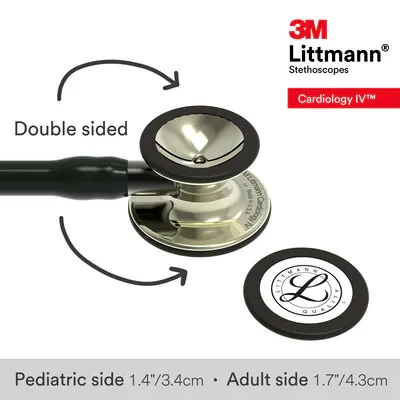 3M™ Littmann® Cardiology IV™ Diagnostic Stethoscope, 6179, Champagne-Finish Chestpiece, Black Tube, Smoke Stem image 6