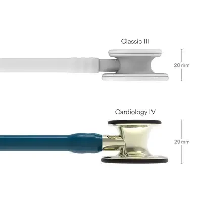 3M™ Littmann® Cardiology IV™ Diagnostic Stethoscope, 6190, Champagne-Finish Chestpiece and Stem, Caribbean Blue Tube image 3