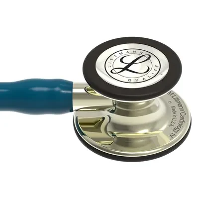 3M™ Littmann® Cardiology IV™ Diagnostic Stethoscope, 6190, Champagne-Finish Chestpiece and Stem, Caribbean Blue Tube image 4