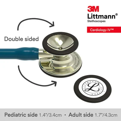 3M™ Littmann® Cardiology IV™ Diagnostic Stethoscope, 6190, Champagne-Finish Chestpiece and Stem, Caribbean Blue Tube image 6