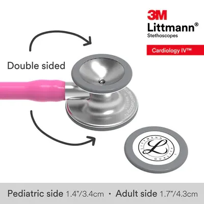 3M™ Littmann® Cardiology IV™ Stethoscope, 6159, Standard-Finish Chestpiece, Rose Pink Tube image 6