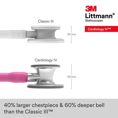 3M™ Littmann® Cardiology IV™ Stethoscope, 6159, Standard-Finish Chestpiece, Rose Pink Tube image 7