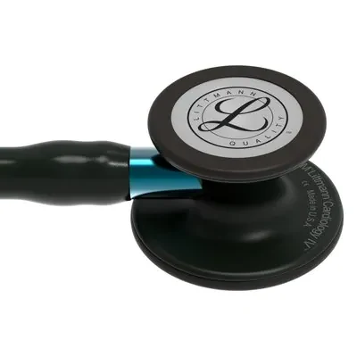 3M™ Littmann® Cardiology IV™ Stethoscope, Black Finish Chestpiece, Black Tube, Blue Stem and Black Headset, 6201 image 4