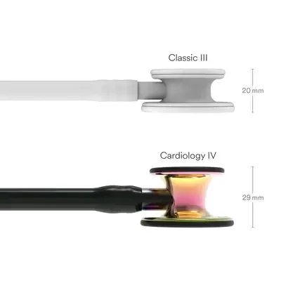 3M™ Littmann® Cardiology IV™ Stethoscope, High Polish Rainbow Chestpiece, Black Tube, Smoke Stem and Headset, 6240 image 3
