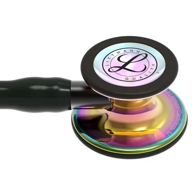 3M™ Littmann® Cardiology IV™ Stethoscope, High Polish Rainbow Chestpiece, Black Tube, Smoke Stem and Headset, 6240 image 4