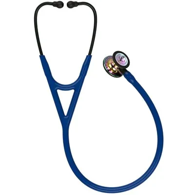 3M™ Littmann® Cardiology IV™ Stethoscope, High Polish Rainbow Chestpiece, Navy Tube, Black Stem and Headset, 6242 alternate view image 2