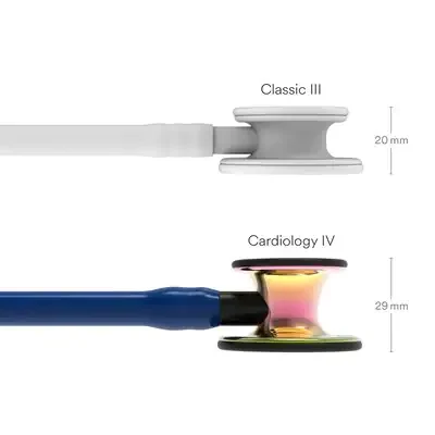 3M™ Littmann® Cardiology IV™ Stethoscope, High Polish Rainbow Chestpiece, Navy Tube, Black Stem and Headset, 6242 image 3