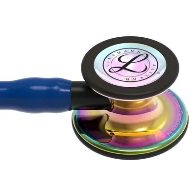 3M™ Littmann® Cardiology IV™ Stethoscope, High Polish Rainbow Chestpiece, Navy Tube, Black Stem and Headset, 6242 image 4