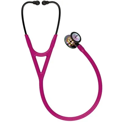 3M™ Littmann® Cardiology IV™ Stethoscope, High Polish Rainbow Chestpiece, Raspberry Tube, Smoke Stem and Headset, 6241 alternate view image 2