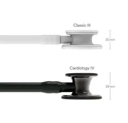 3M™ Littmann® Cardiology IV™ Stethoscope, High Polish Smoke Chestpiece, Black Tube, Black Stem and Headset, 6232 image 3