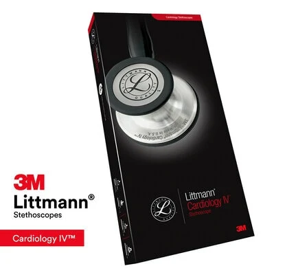 3M™ Littmann® Cardiology IV™ Stethoscope, High Polish Smoke Chestpiece, Black Tube, Black Stem and Headset, 6232 image 7