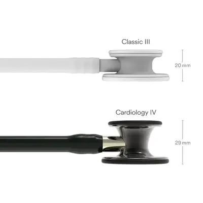 3M™ Littmann® Cardiology IV™ Stethoscope, High Polish Smoke Chestpiece, Black Tube, Champagne Stem, Black Headset, 6204 image 3