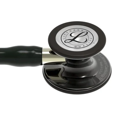 3M™ Littmann® Cardiology IV™ Stethoscope, High Polish Smoke Chestpiece, Black Tube, Champagne Stem, Black Headset, 6204 image 4