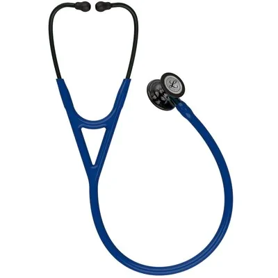 3M™ Littmann® Cardiology IV™ Stethoscope, High Polish Smoke Chestpiece, Navy Tube, Blue Stem, Black Headset, 6202 alternate view image 2