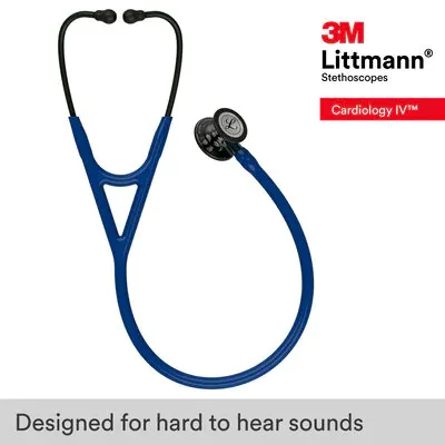3M™ Littmann® Cardiology IV™ Stethoscope, High Polish Smoke Chestpiece, Navy Tube, Blue Stem, Black Headset, 6202 image 5