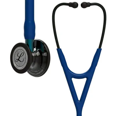 3M™ Littmann® Cardiology IV™ Stethoscope, High Polish Smoke Chestpiece, Navy Tube, Blue Stem, Black Headset, 6202