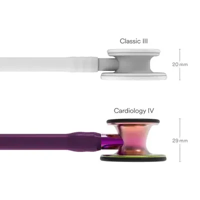 3M™ Littmann® Cardiology IV™ Stethoscope, Rainbow Finish Chestpiece, Plum Tube, Violet Stem and Black Headset, 6205 image 3