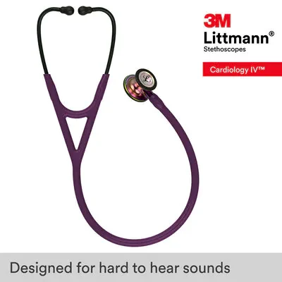 3M™ Littmann® Cardiology IV™ Stethoscope, Rainbow Finish Chestpiece, Plum Tube, Violet Stem and Black Headset, 6205 image 5