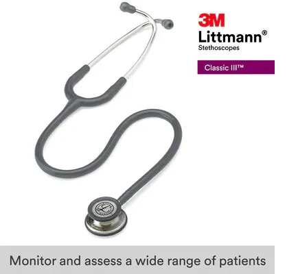 3M™ Littmann® Classic III™ Monitoring Stethoscope, 5621, Gray Tube image 6