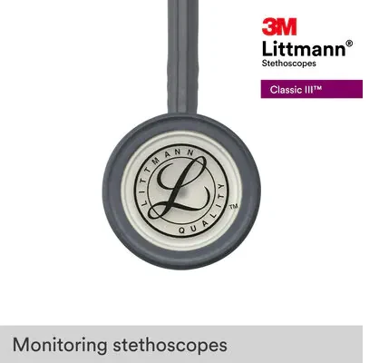 3M™ Littmann® Classic III™ Monitoring Stethoscope, 5621, Gray Tube image 7