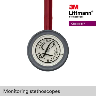 3M™ Littmann® Classic III™ Monitoring Stethoscope, 5627, Burgundy Tube image 10