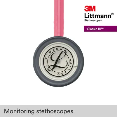 3M™ Littmann® Classic III™ Monitoring Stethoscope, 5633, Pearl Pink Tube image 10